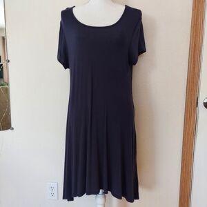 Navy blue  woman dress.Size XL Spandex rayon blend.Wear over leggins Stretchy to